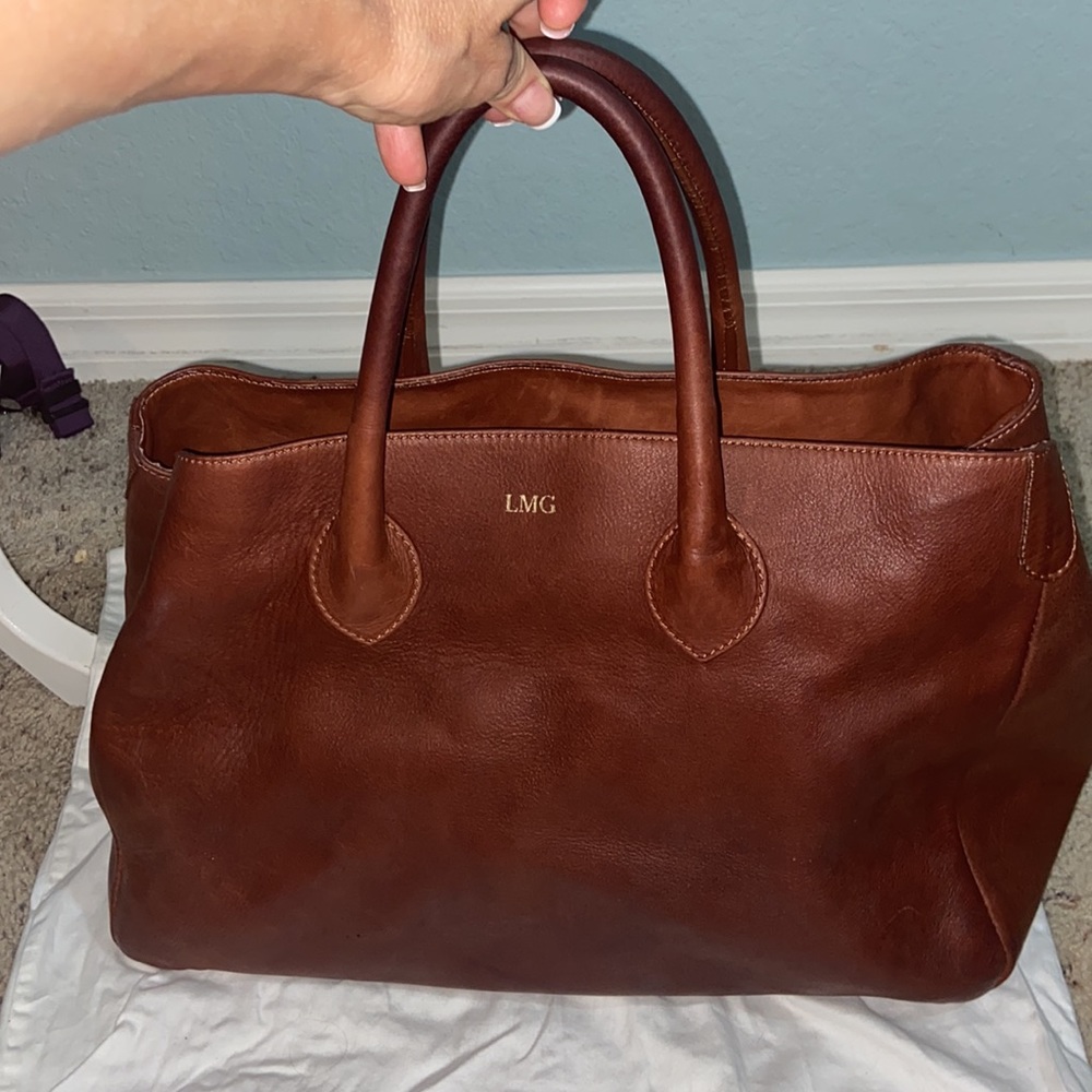 Mark & Graham Rich Brown Leather Satchel